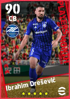Ibrahim Dresevic eFootball 2026 player card — 90 OVR CB