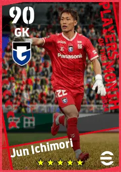 Jun Ichimori eFootball 2026 player card — 90 OVR GK