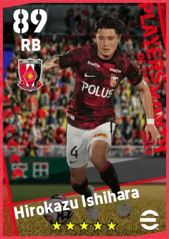 Hirokazu Ishihara eFootball 2026 player card — 89 OVR RB
