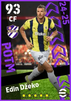 Edin Dzeko eFootball 2026 player card — 93 OVR CF