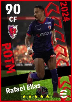 Rafael Elias eFootball 2026 player card — 90 OVR CF
