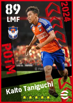 Kaito Taniguchi eFootball 2026 player card — 89 OVR LMF