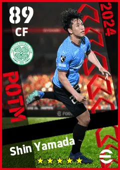 Shin Yamada eFootball 2026 player card — 89 OVR CF