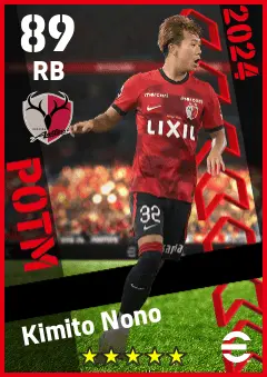 Kimito Nono eFootball 2026 player card — 89 OVR RB