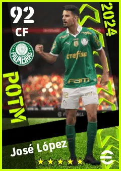 Flaco Lopez eFootball 2026 player card — 92 OVR CF