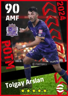 Tolgay Arslan eFootball 2026 player card — 90 OVR AMF