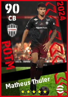 Matheus Thuler eFootball 2026 player card — 90 OVR CB
