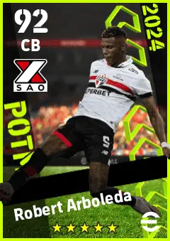 Robert Arboleda eFootball 2026 player card — 92 OVR CB
