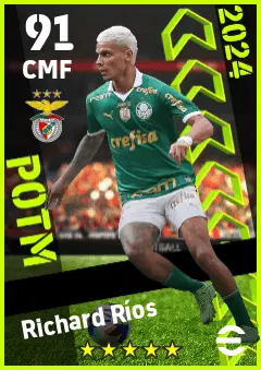 Richard Rios eFootball 2026 player card — 91 OVR CMF