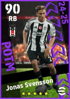 Jonas Svensson eFootball 2026 player card — 90 OVR RB