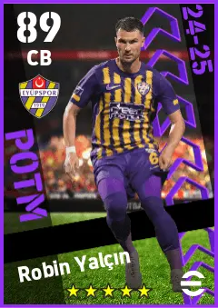 Robin Yalcin eFootball 2026 player card — 89 OVR CB