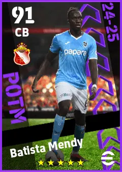 Batista Mendy eFootball 2026 player card — 91 OVR CB