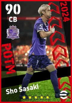 Sho Sasaki eFootball 2026 player card — 90 OVR CB