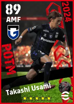 Takashi Usami eFootball 2026 player card — 89 OVR AMF