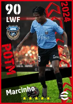 Marcinho eFootball 2026 player card — 90 OVR LWF