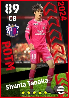 Shunta Tanaka eFootball 2026 player card — 89 OVR CB