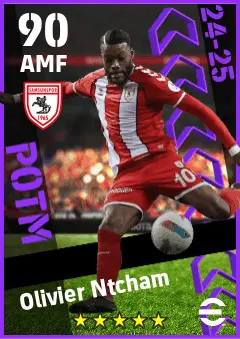 Olivier Ntcham eFootball 2026 player card — 90 OVR AMF