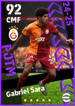 Gabriel Sara eFootball 2026 player card — 92 OVR CMF