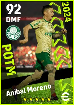 Anibal Moreno eFootball 2026 player card — 92 OVR DMF