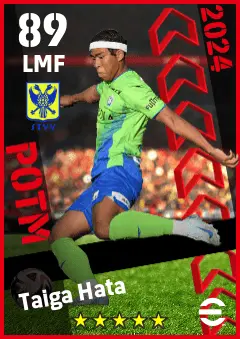 Taiga Hata eFootball 2026 player card — 89 OVR LMF