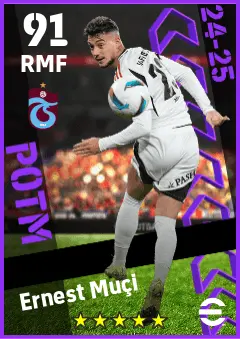 Ernest Muci eFootball 2026 player card — 91 OVR RMF