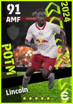 Lincoln eFootball 2026 player card — 91 OVR AMF