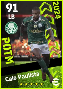 Caio Paulista eFootball 2026 player card — 91 OVR LB