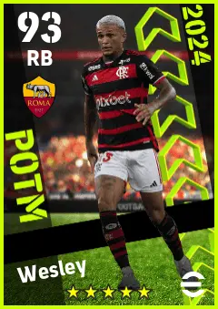 Wesley eFootball 2026 player card — 93 OVR RB