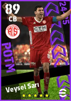 Veysel Sari eFootball 2026 player card — 89 OVR CB