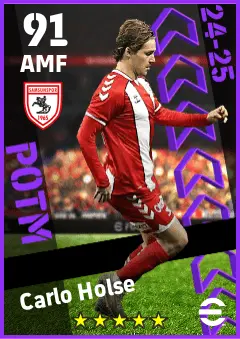 Carlo Holse eFootball 2026 player card — 91 OVR AMF