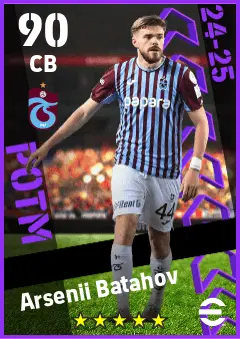 Arsenii Batahov eFootball 2026 player card — 90 OVR CB