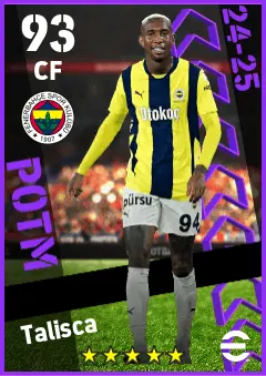 Talisca eFootball 2026 player card — 93 OVR CF