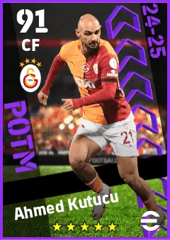Ahmed Kutucu eFootball 2026 player card — 91 OVR CF