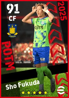 Sho Fukuda eFootball 2026 player card — 91 OVR CF