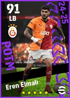 Eren Elmali eFootball 2026 player card — 91 OVR LB