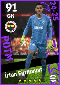 Irfan Egribayat eFootball 2026 player card — 91 OVR GK