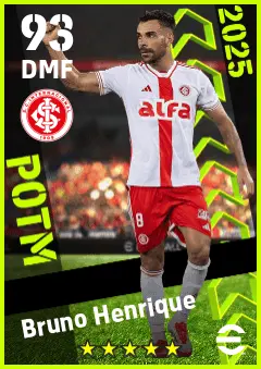 Bruno Henrique eFootball 2026 player card — 93 OVR DMF