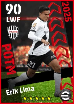 Erik Lima eFootball 2026 player card — 90 OVR LWF