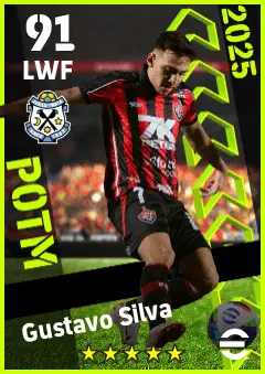 Gustavo Silva eFootball 2026 player card — 91 OVR LWF