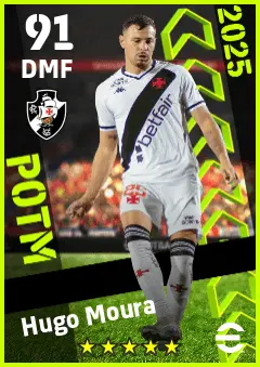 Hugo Moura eFootball 2026 player card — 91 OVR DMF