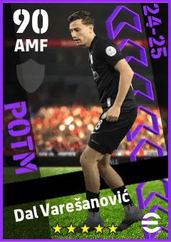 Dal Varesanovic eFootball 2026 player card — 90 OVR AMF