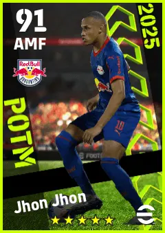 Jhon Jhon eFootball 2026 player card — 91 OVR AMF
