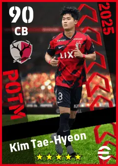 Kim Tae-Hyeon eFootball 2026 player card — 90 OVR CB