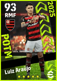 Luiz Araujo eFootball 2026 player card — 93 OVR RMF
