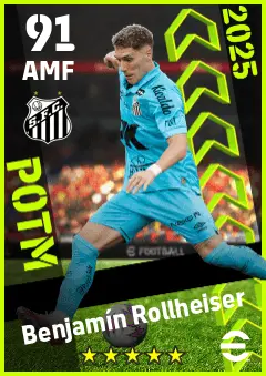 Benjamin Rollheiser eFootball 2026 player card — 91 OVR AMF