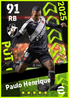 Paulo Henrique eFootball 2026 player card — 91 OVR RB