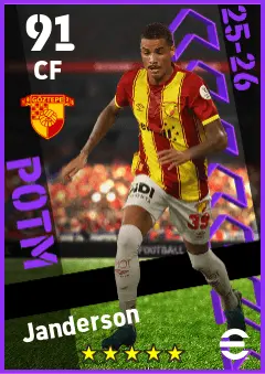 Janderson eFootball 2026 player card — 91 OVR CF