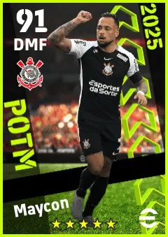 Maycon eFootball 2026 player card — 91 OVR DMF
