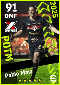 Pablo Maia eFootball 2026 player card — 91 OVR DMF