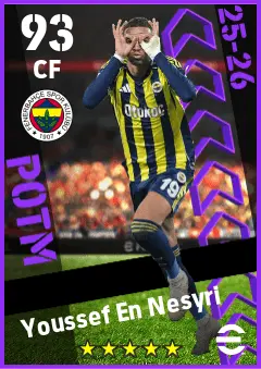 Youssef En Nesyri eFootball 2026 player card — 93 OVR CF